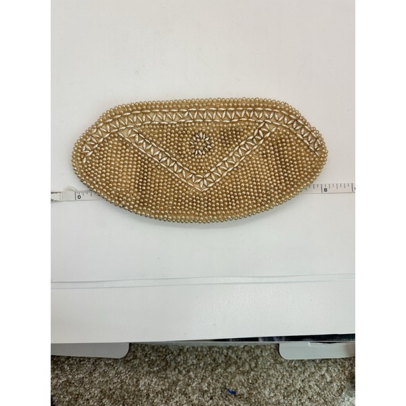 Vintage 1960's La Regale Japan Beaded‎ Pearl Evening Bag Purse Pouch Clutch - Picture 1 of 9
